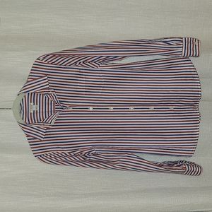 J. Crew Factory Red/Blue Striped Button Down Shirt